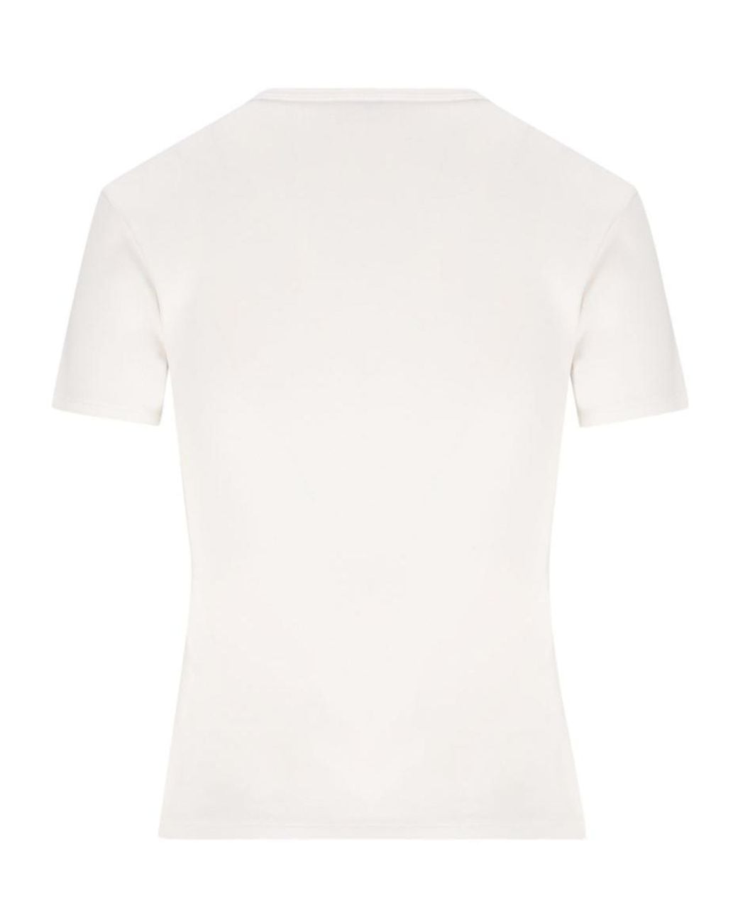 Céline White Cotton Jersey T-Shirt With Logo