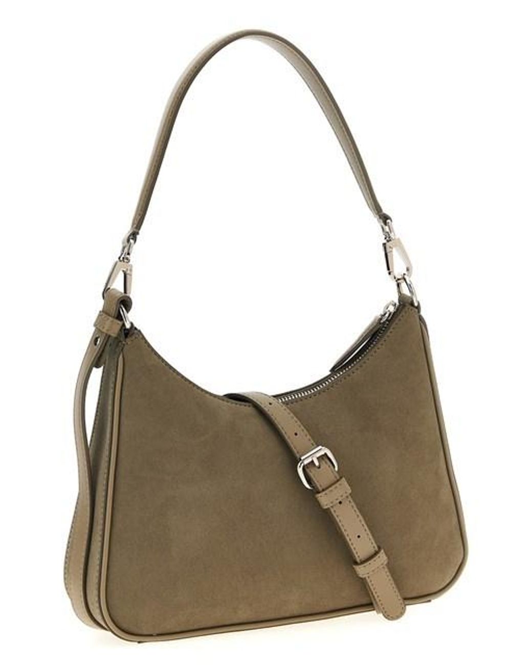 Stella McCartney Gray Zipped Small Hobo Bag