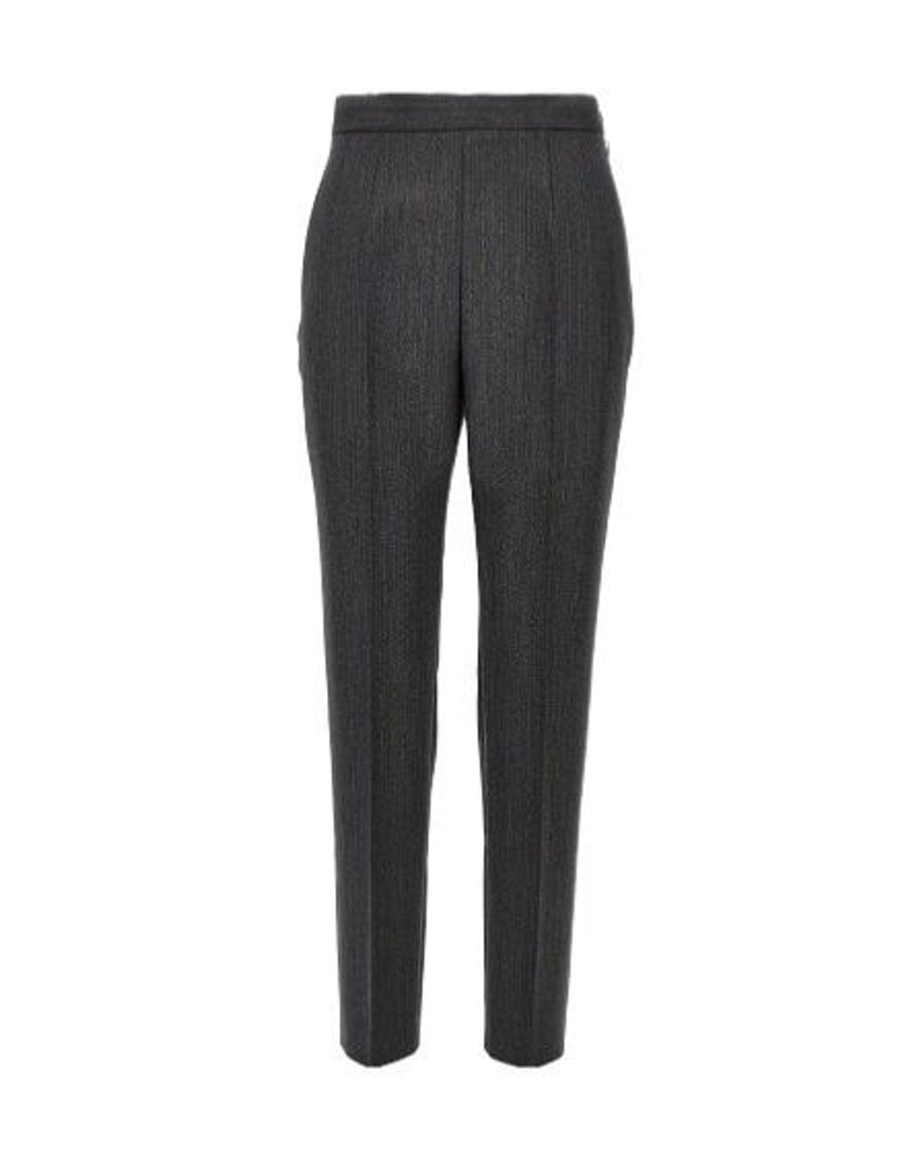 Jil Sander Gray Pinstripe-Pattern Tailored Trousers