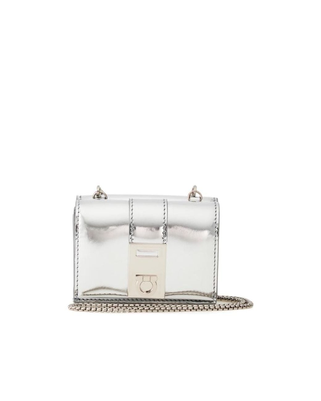 Ferragamo White Two-Color Hug Wallet