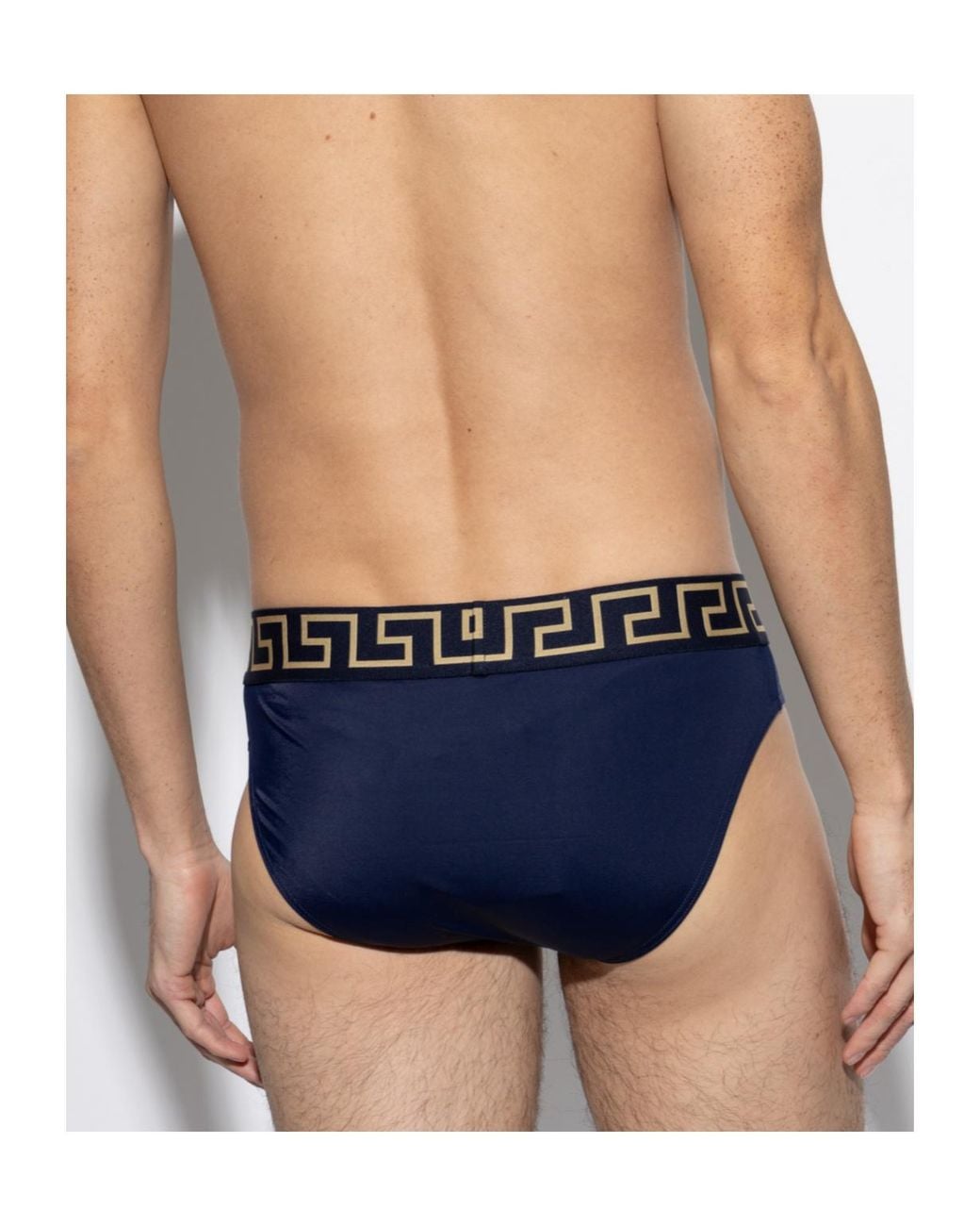 Versace Blue Greca Border Briefs for men