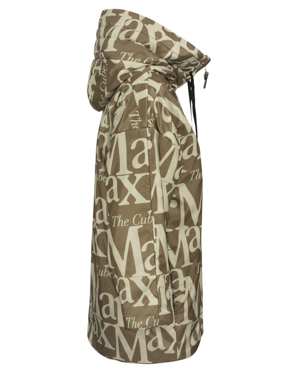 Max Mara Brown Double-Sided Down Jacket With Logo