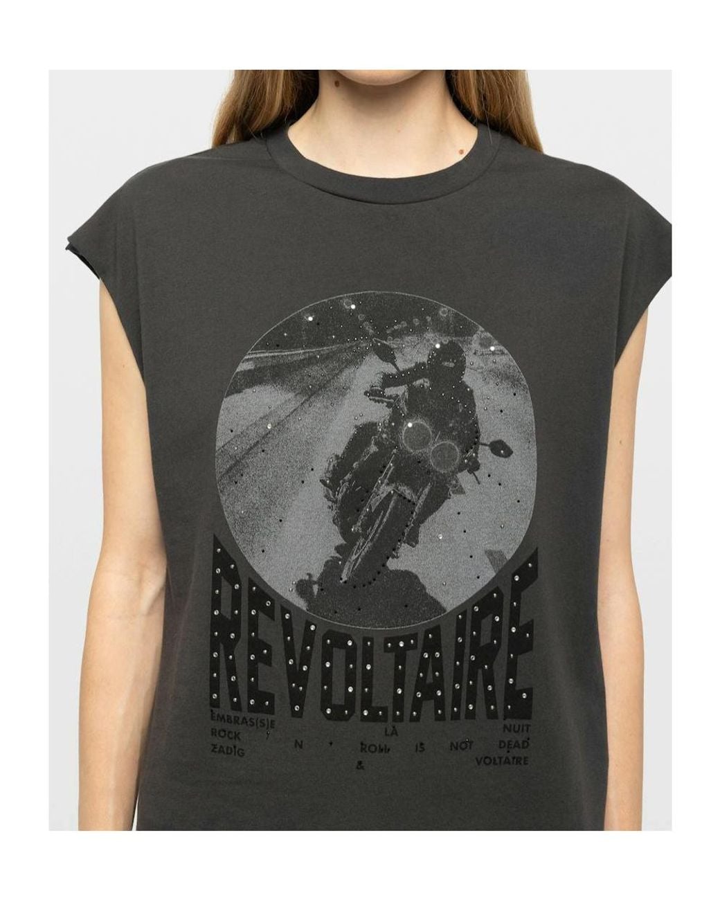 Zadig & Voltaire Gray Crew-Neck Top