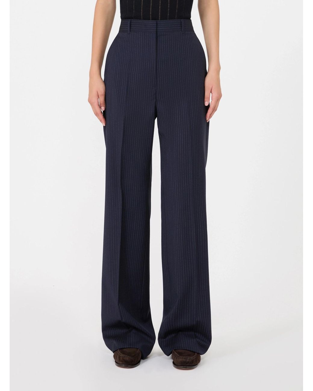 Max Mara Blue Studio Mstcambusa Striped Trousers