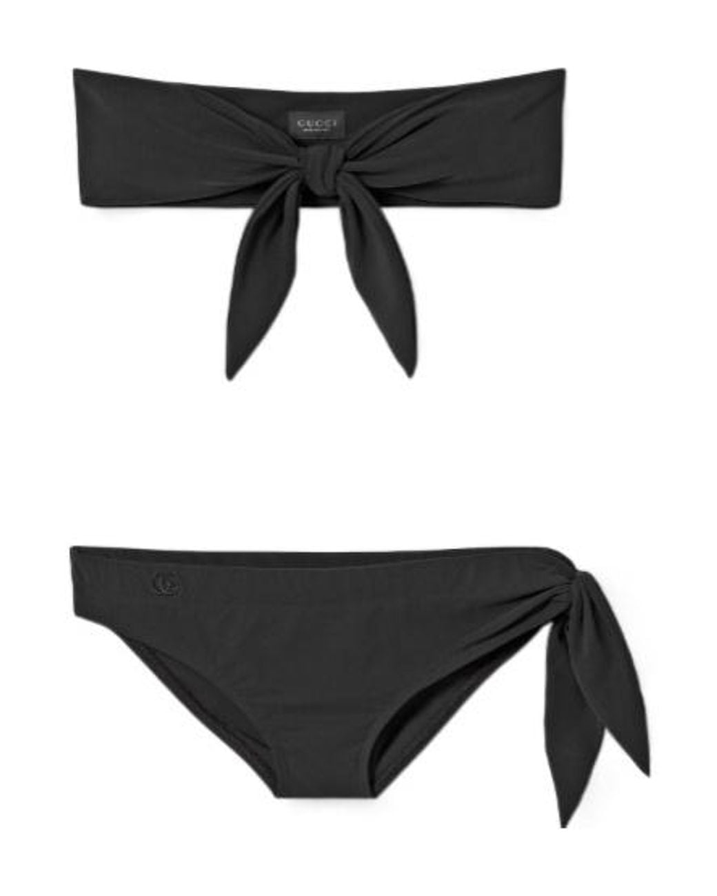 Gucci Black Sparkling Jersey Bikini With Embroidery
