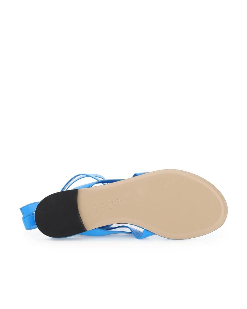 The Attico Blue The Lace-Up Flat Sandals