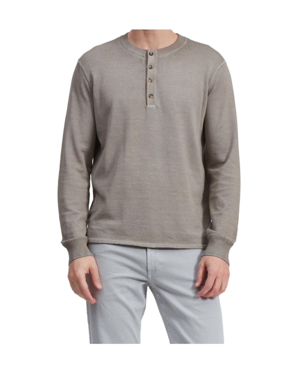 Rag & Bone Gray Henley Long-Sleeve T-Shirt for men