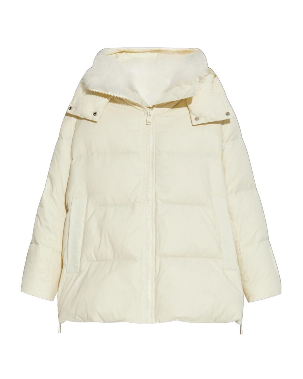 Yves Salomon Natural Shearling Lined Down Jacket