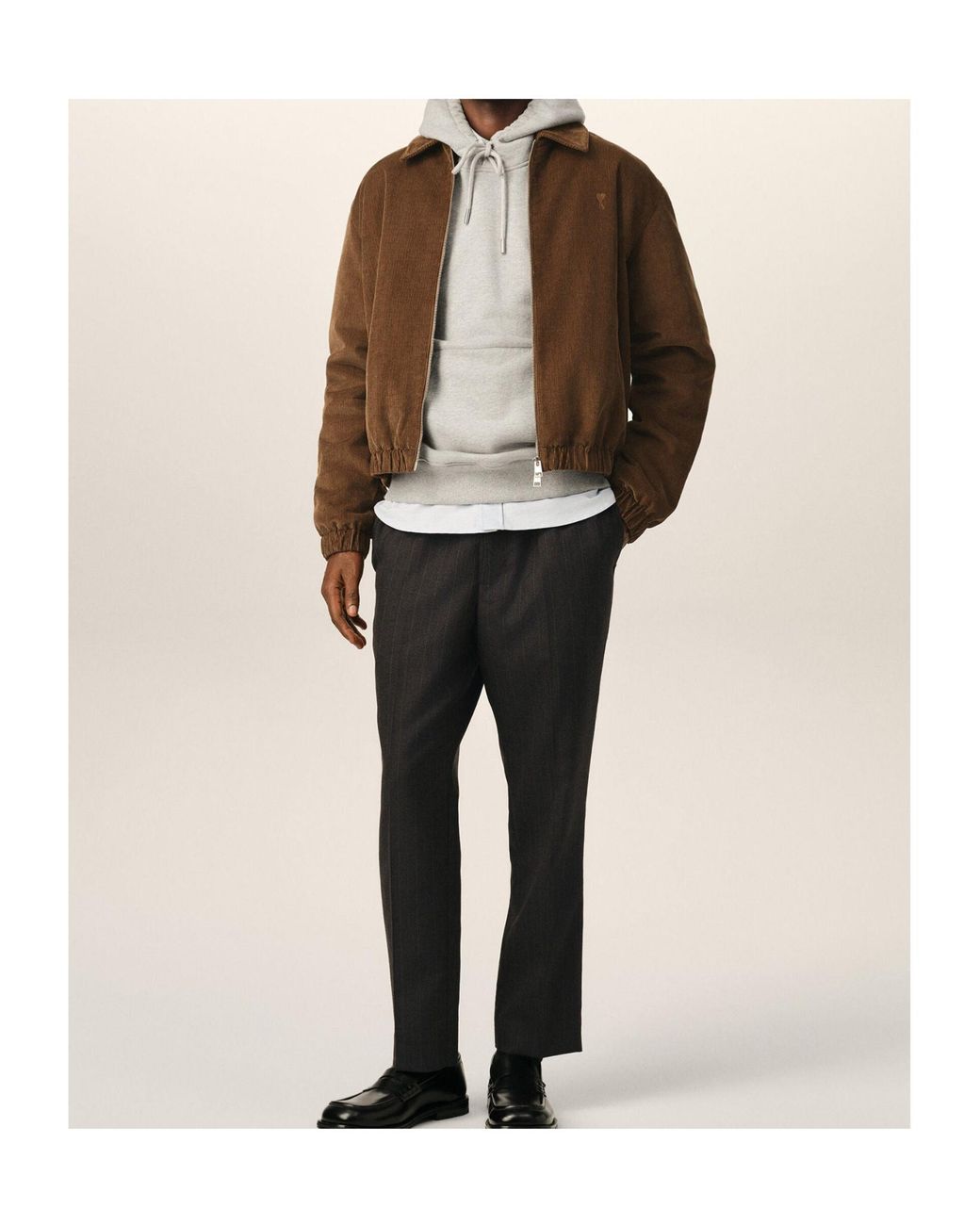 AMI Black Elasticated Waist Trousers for men
