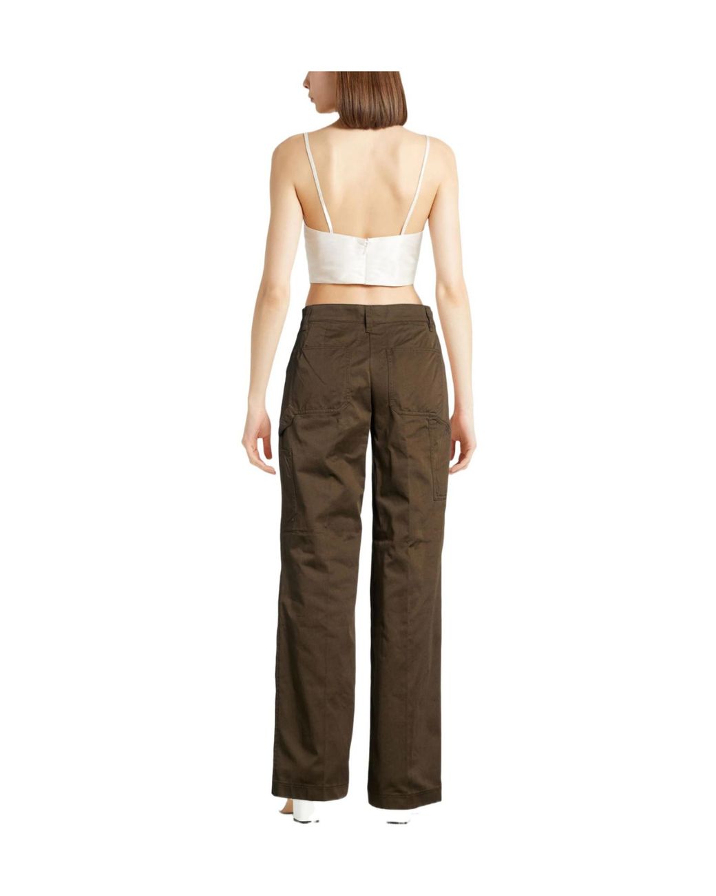 Tory Burch Brown Plain Colour Casual Trousers