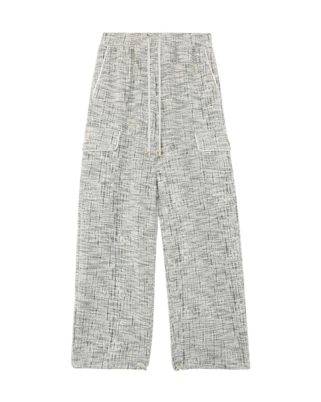 Twinset Gray Blended-Fabric Casual Work Trousers