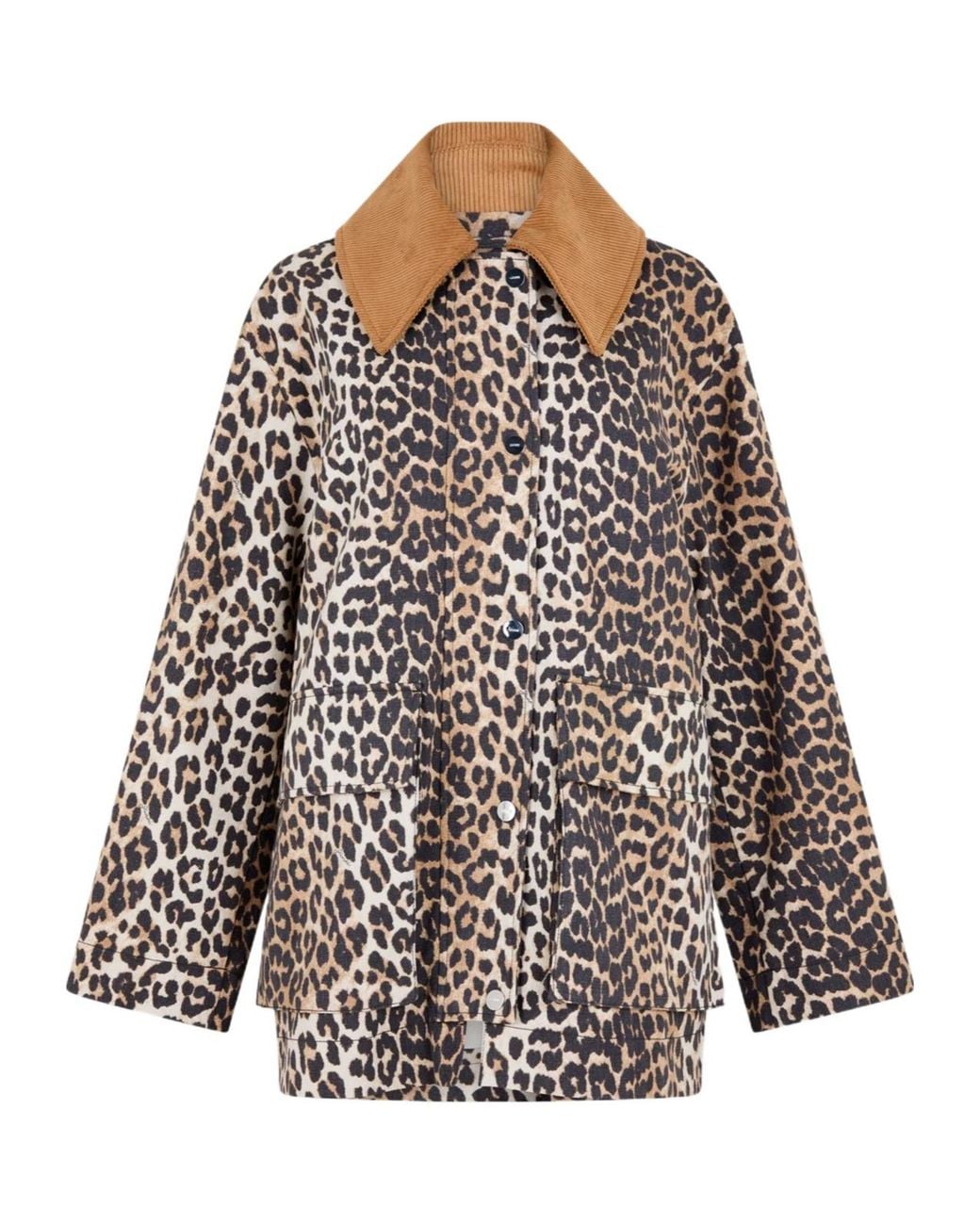 Ganni Multicolor Leopard Print Casual Jacket
