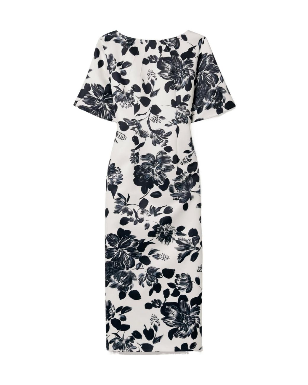 Emilia Wickstead White Floral Print Midi Dress