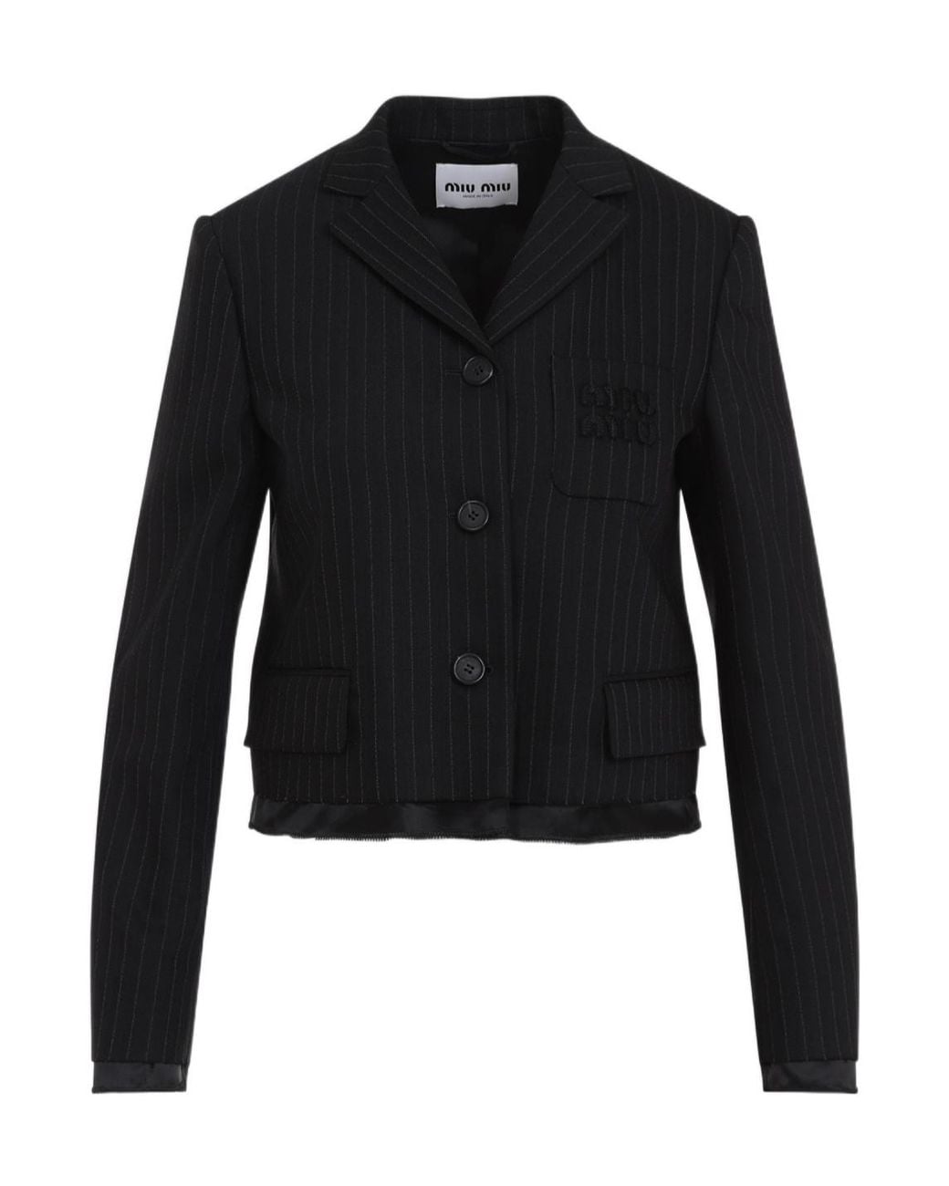 Miu Miu Black Pinstriped Jacket