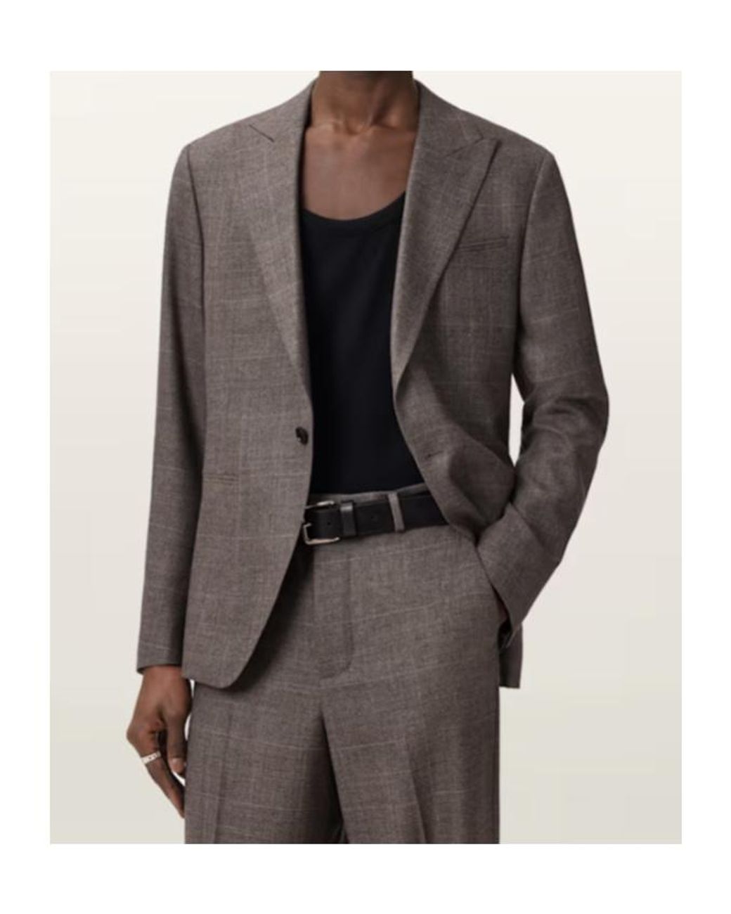 AllSaints Brown Clover Single Breasted Blazer for men