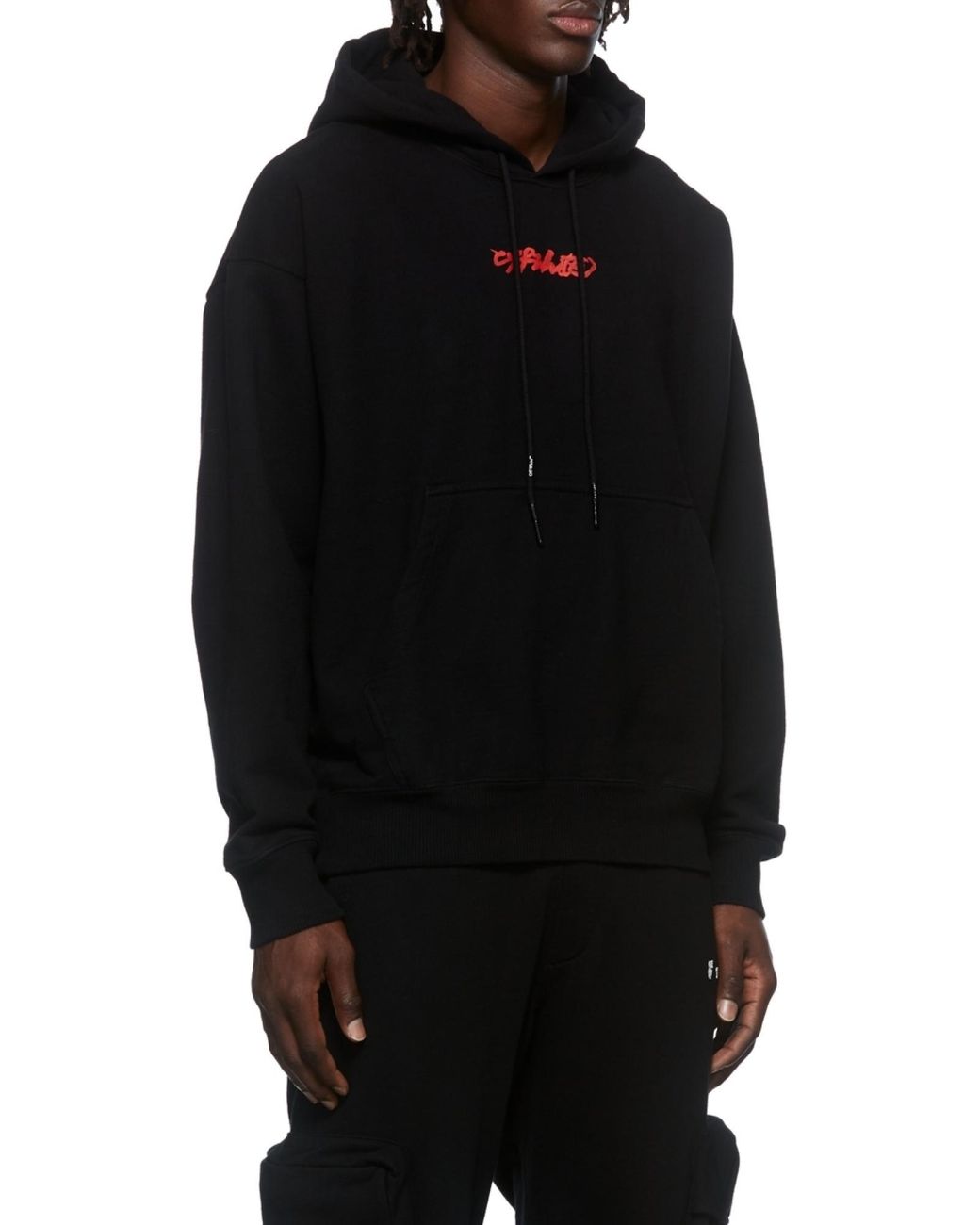 Off-White c/o Virgil Abloh Black Logo-Print Arrow Painterly-Print Hoodie for men