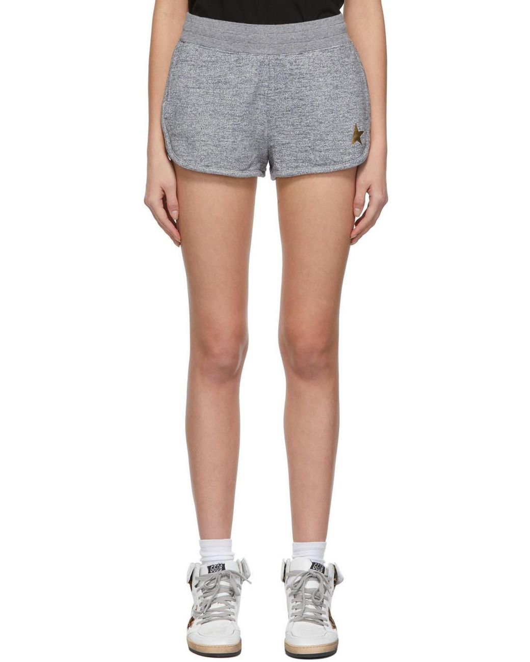 Golden Goose Deluxe Brand Gray Star Embroidered Shorts