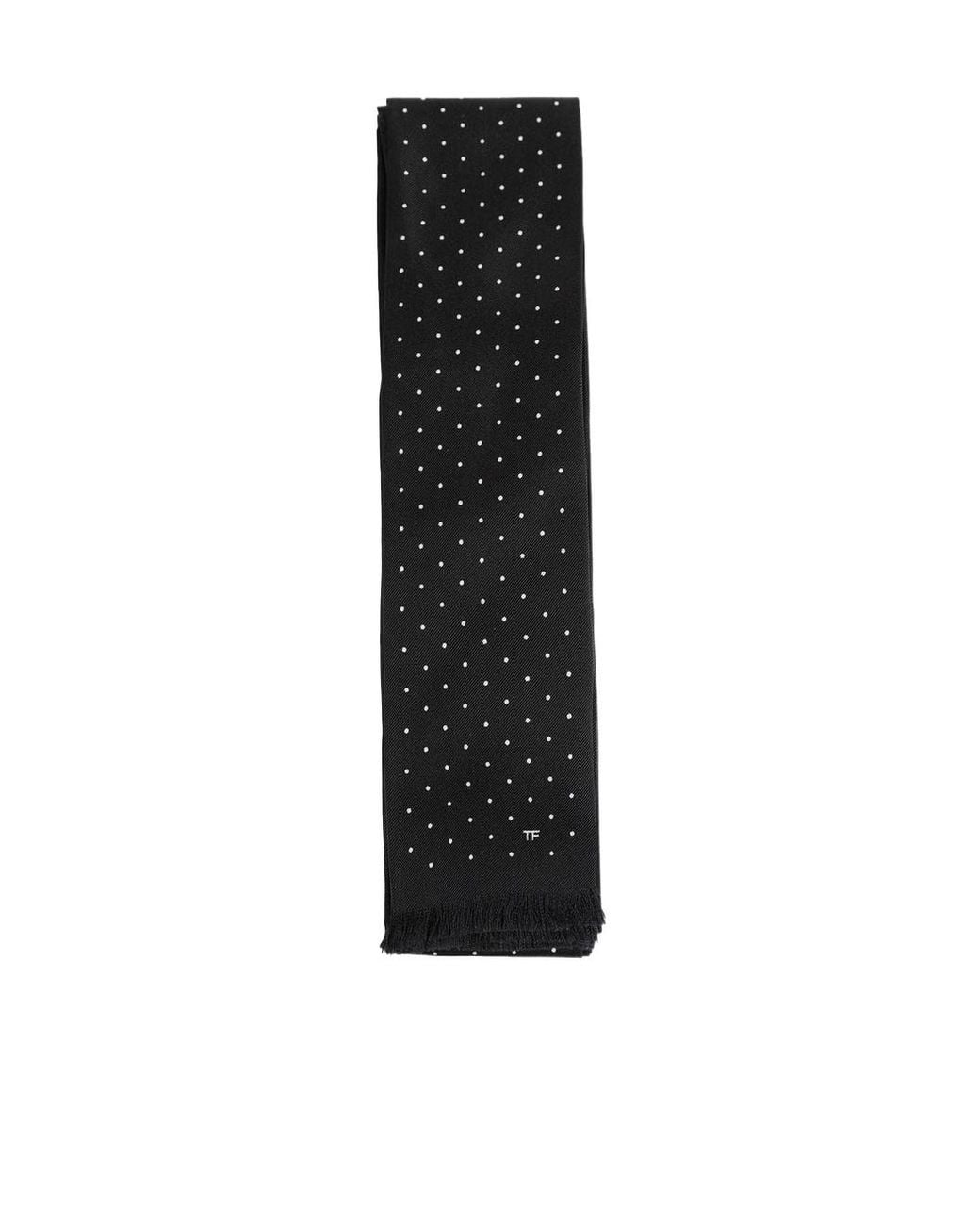 Tom Ford Black Micro Polka Dot Scarf for men