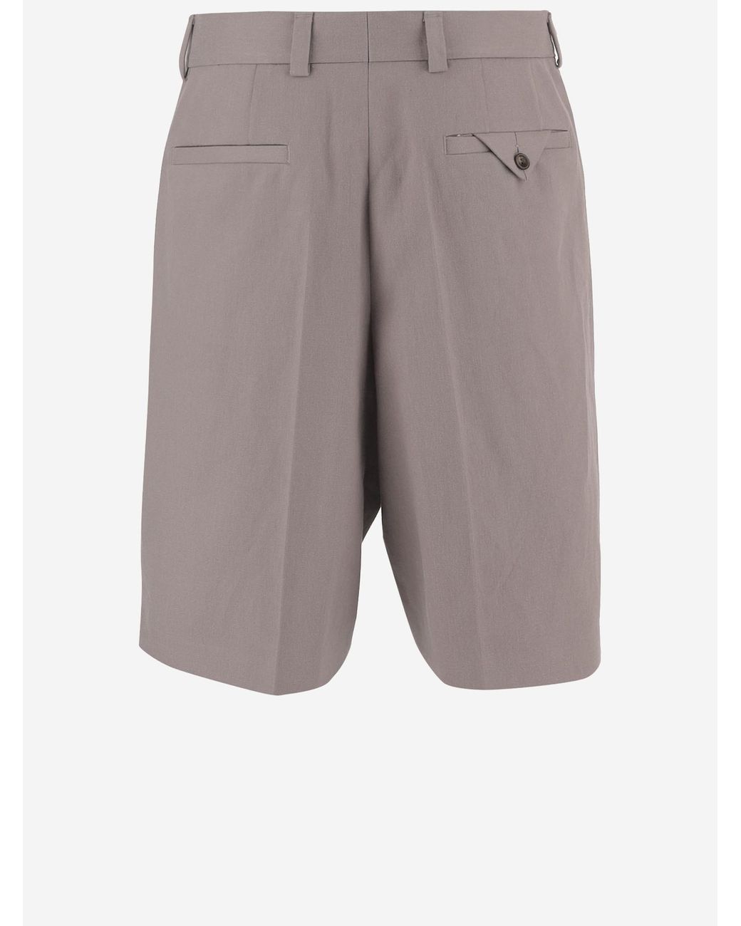 Boss Gray Pleated Tailored Shorts for men