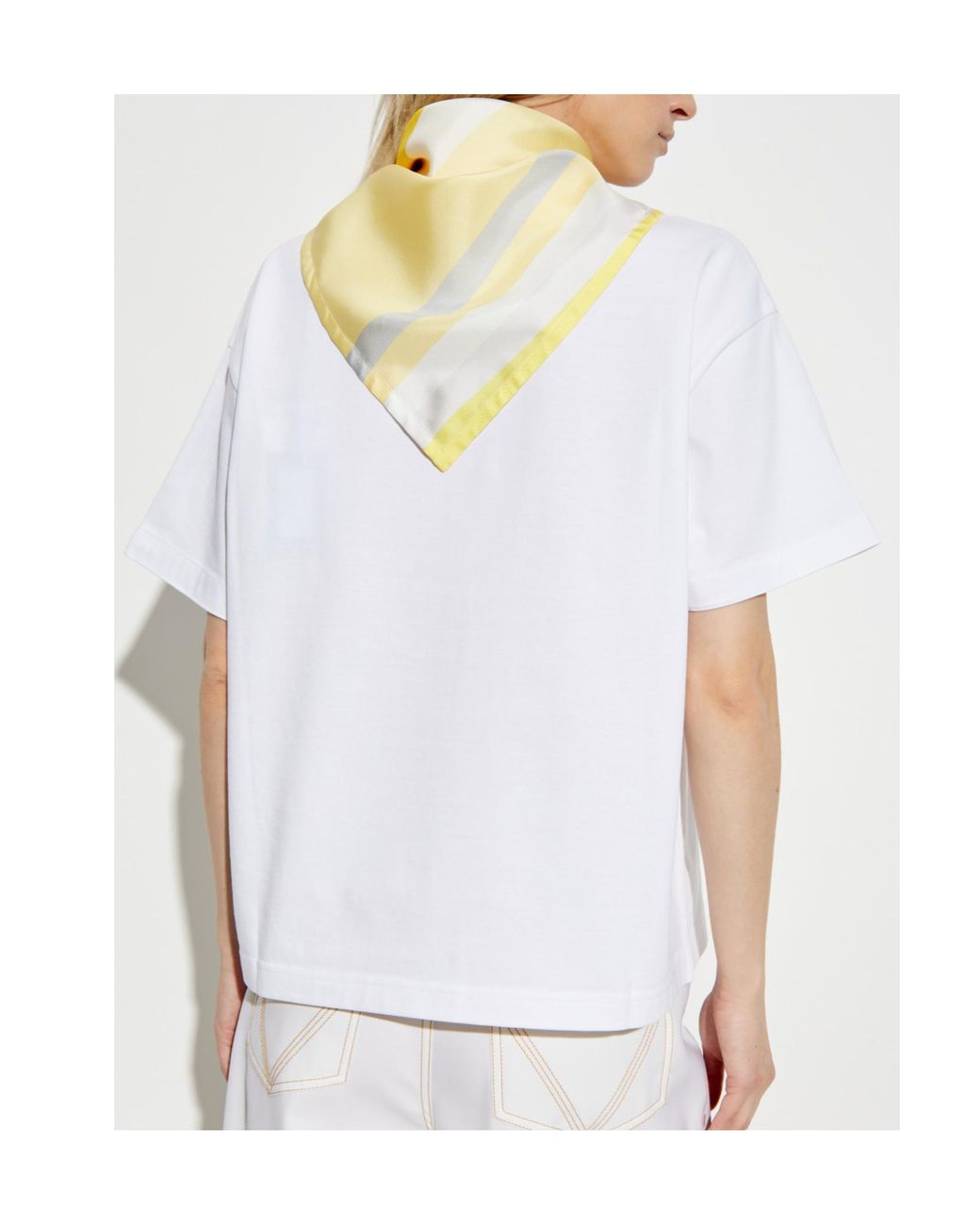 Bottega Veneta White Scarf Embellished T-Shirt