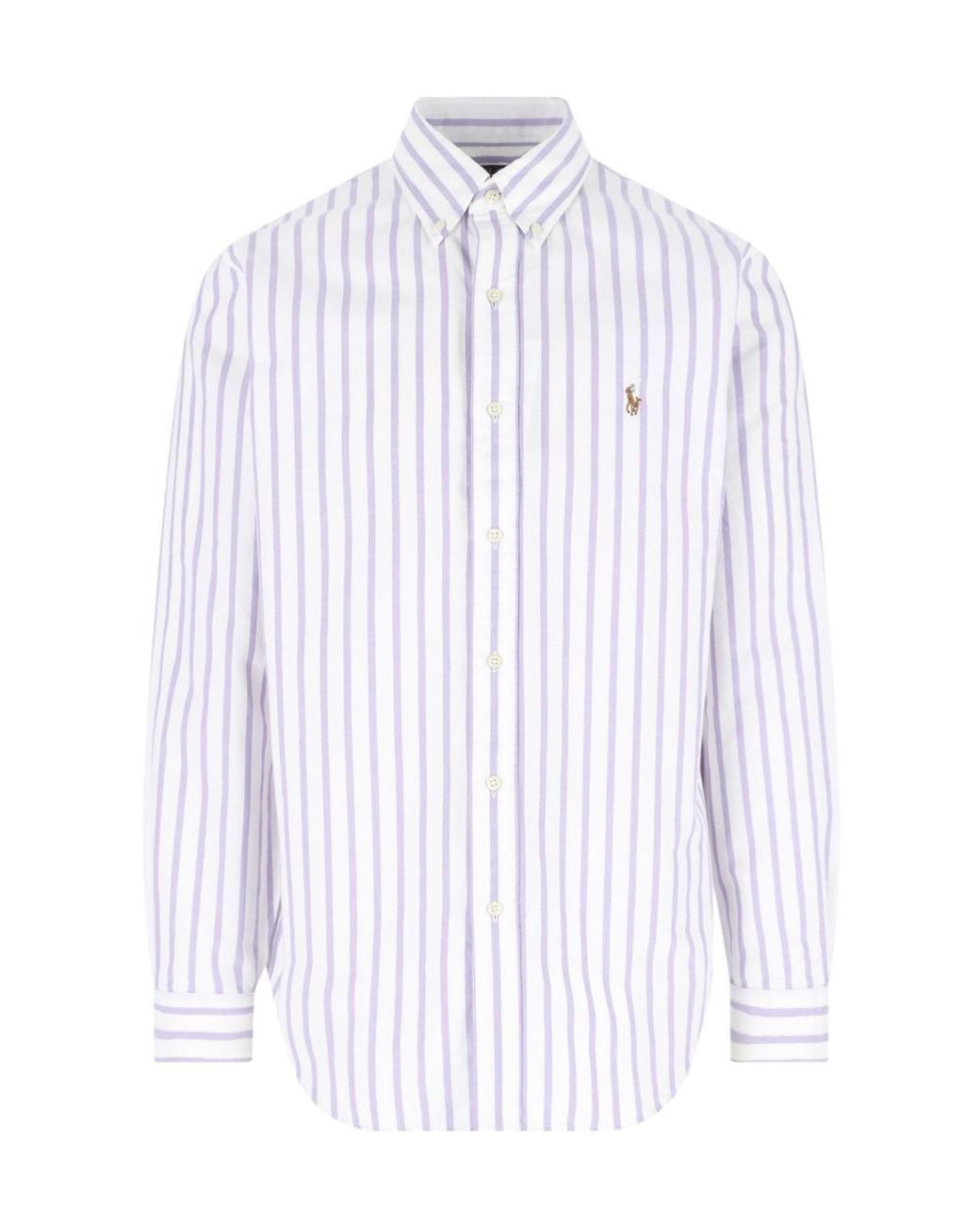 Polo Ralph Lauren White Buttoned Striped Shirt for men