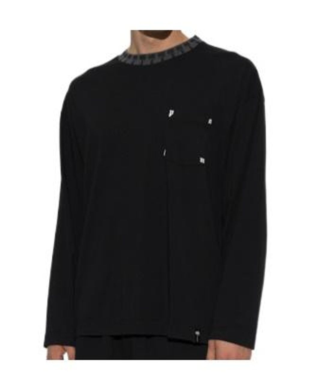 Palm Angels Black Long-Sleeve Pure Cotton T-Shirt for men