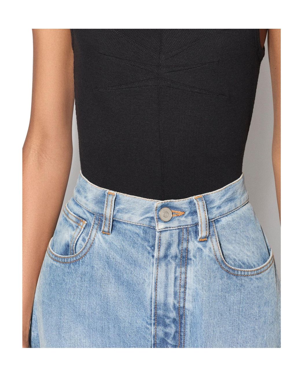 Alaïa Blue Round Wide-Leg Jeans