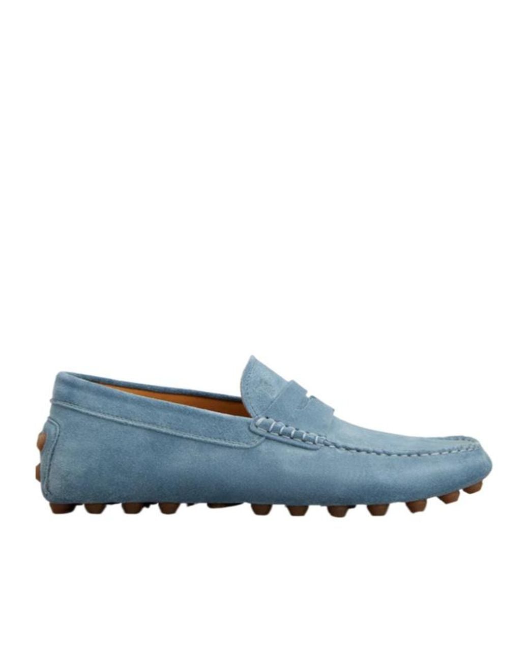 Tod's Blue Gommino Bubble Penny-Strap Loafers for men