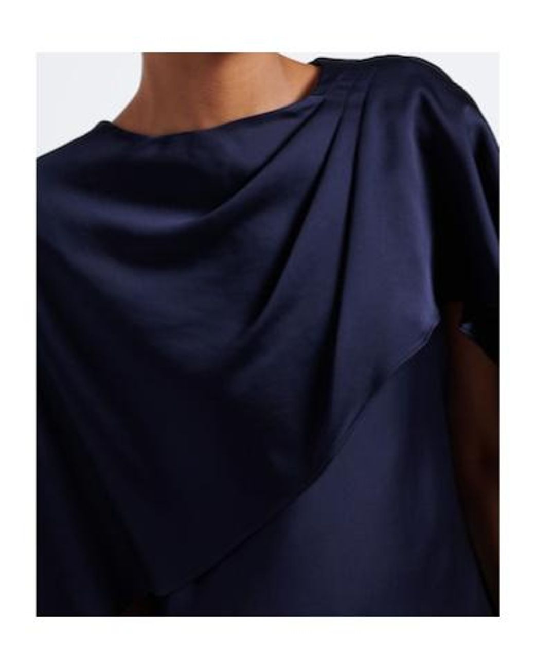 Jonathan Simkhai Blue Izel Asymmetric Caped Satin Gown
