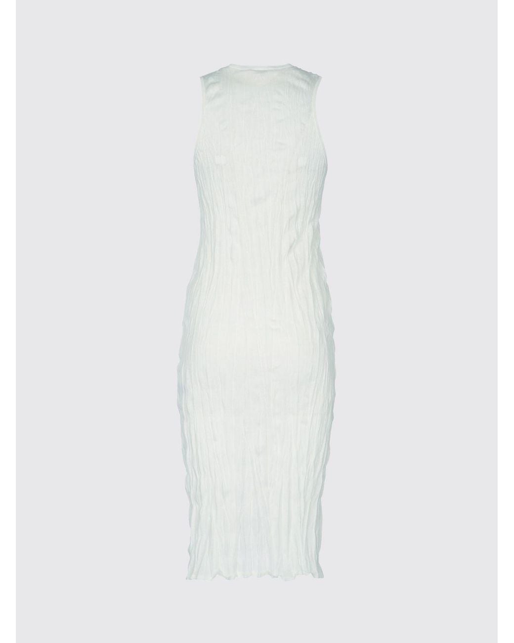 Totême White Totême Crinkled Knit Tank Knitted Dress