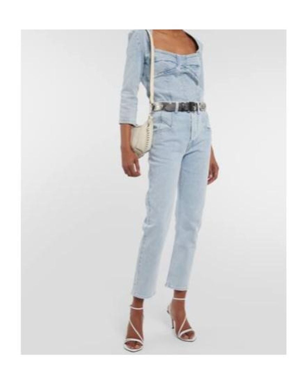 Isabel Marant Blue Vanio Bleached Denim Top