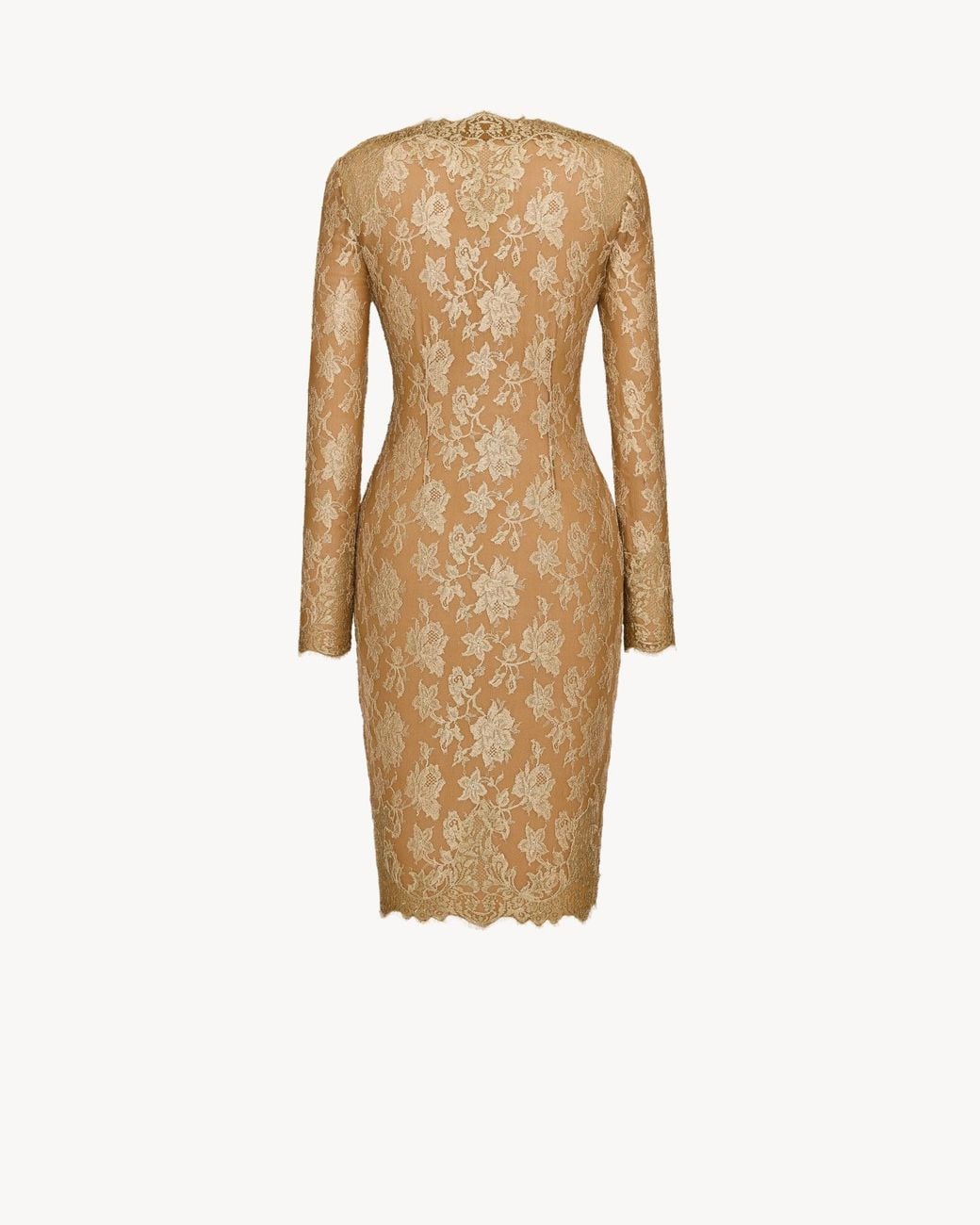 Saint Laurent Natural Long Sleeve Dress
