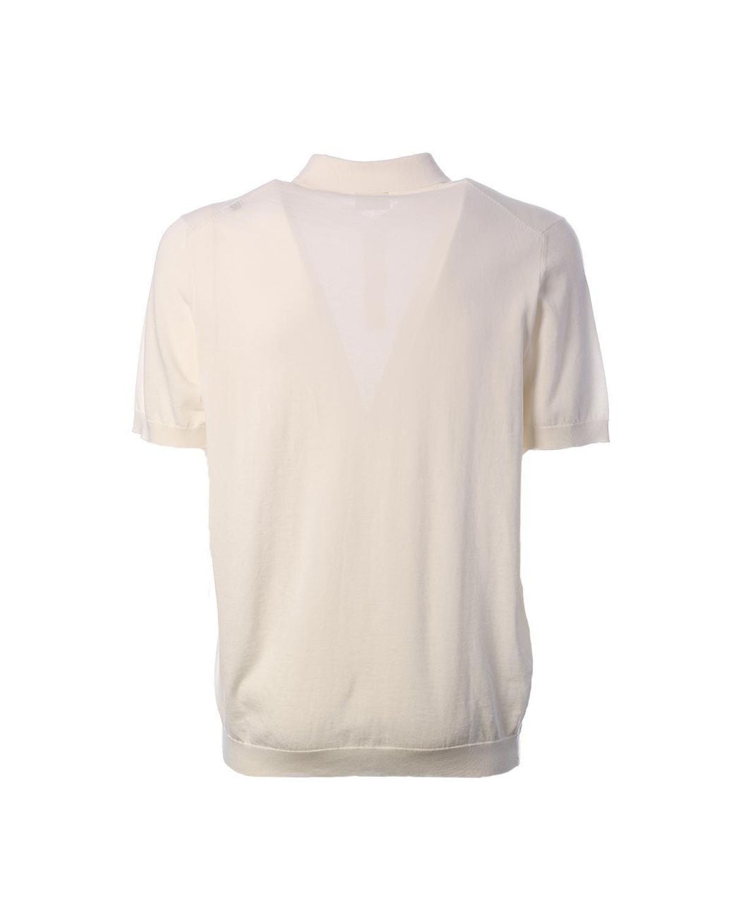 Drumohr White Fine Knit Polo Shirt for men