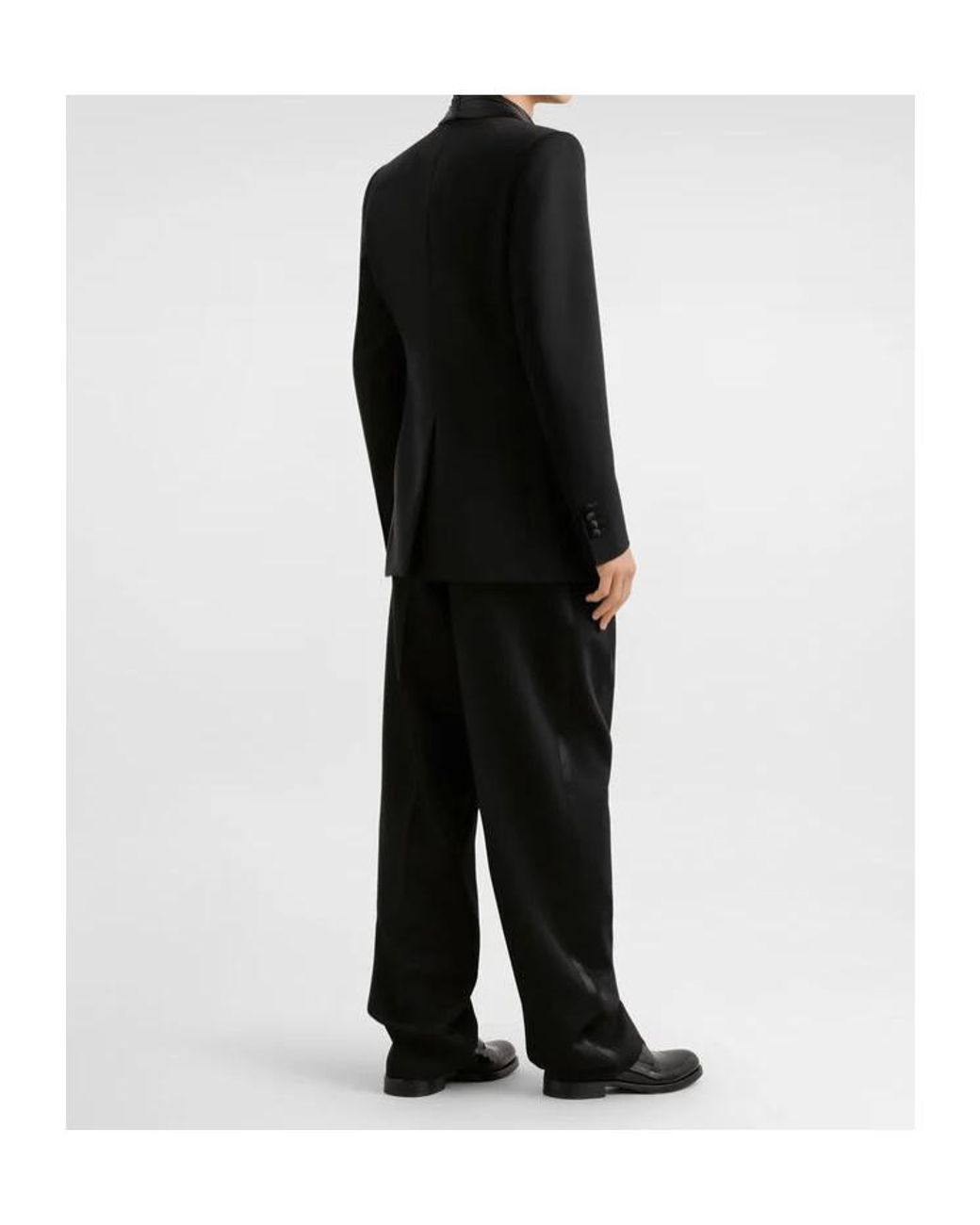 Dolce & Gabbana Black Shawl Lapel Single Breasted Satin Jacket for men