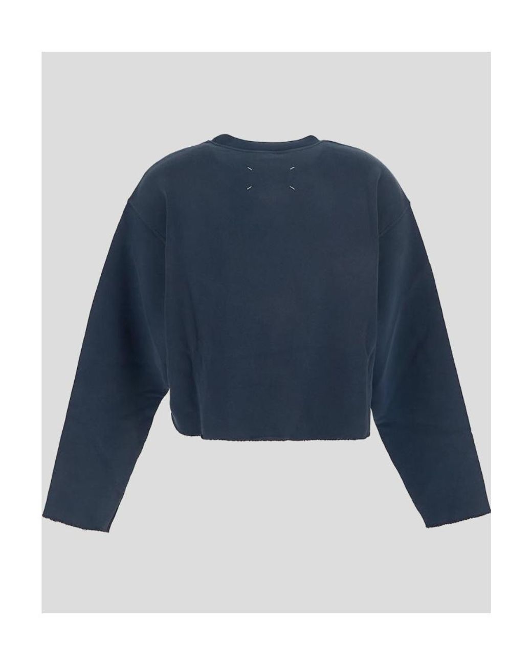 Maison Margiela Blue Glitter-Embellished Logo Sweatshirt