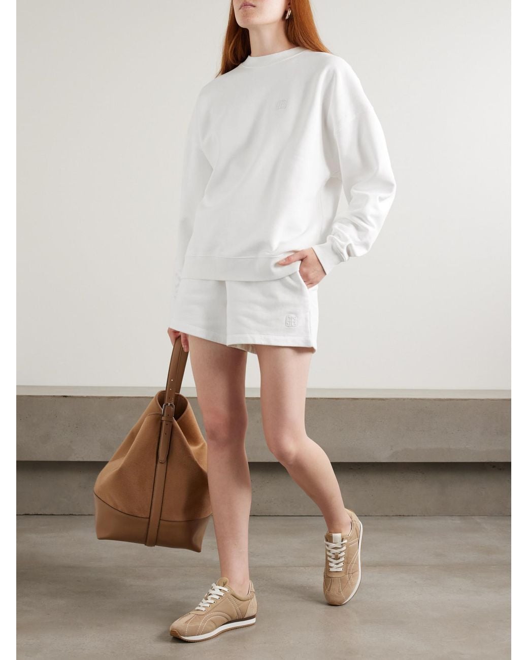 Anine Bing White Cotton-Jersey Shorts