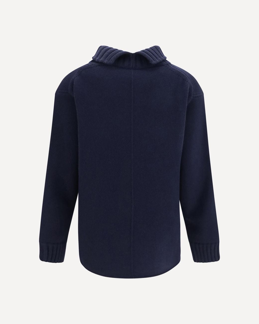Bottega Veneta Blue High Neck Split Hem Knitted Sweater
