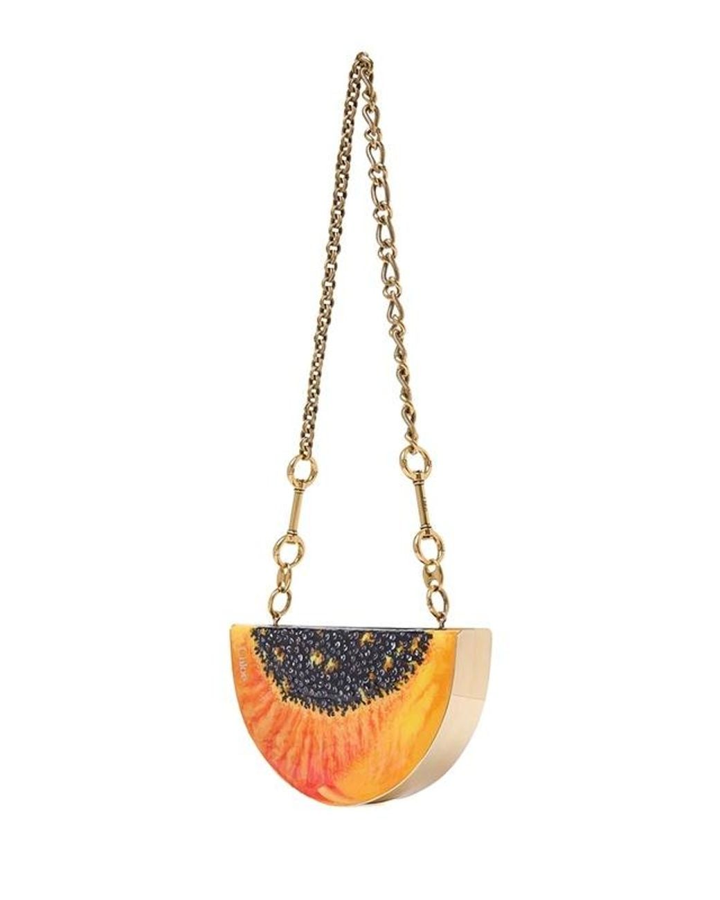 Chloé Orange クロエ トロピカス パパイヤ ミノーディエール ショルダーバッグ