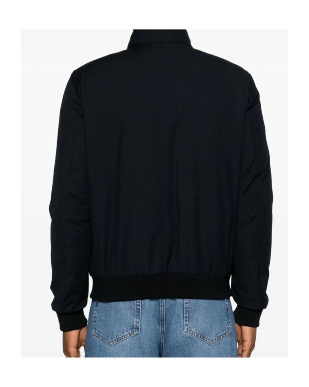 Moorer Blue High-Collar Jacket for men