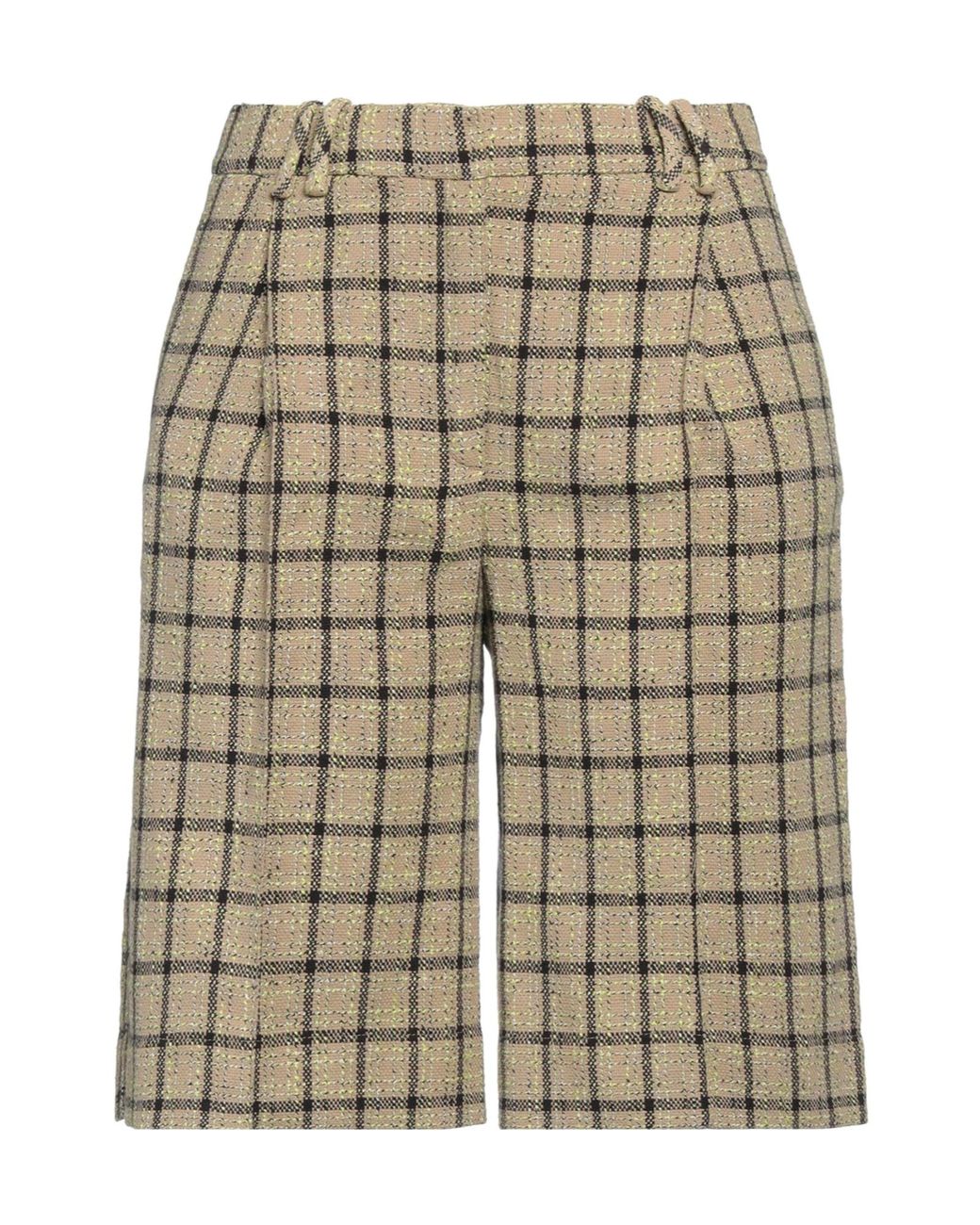 Ganni Natural Comfortable Stretch Check Shorts