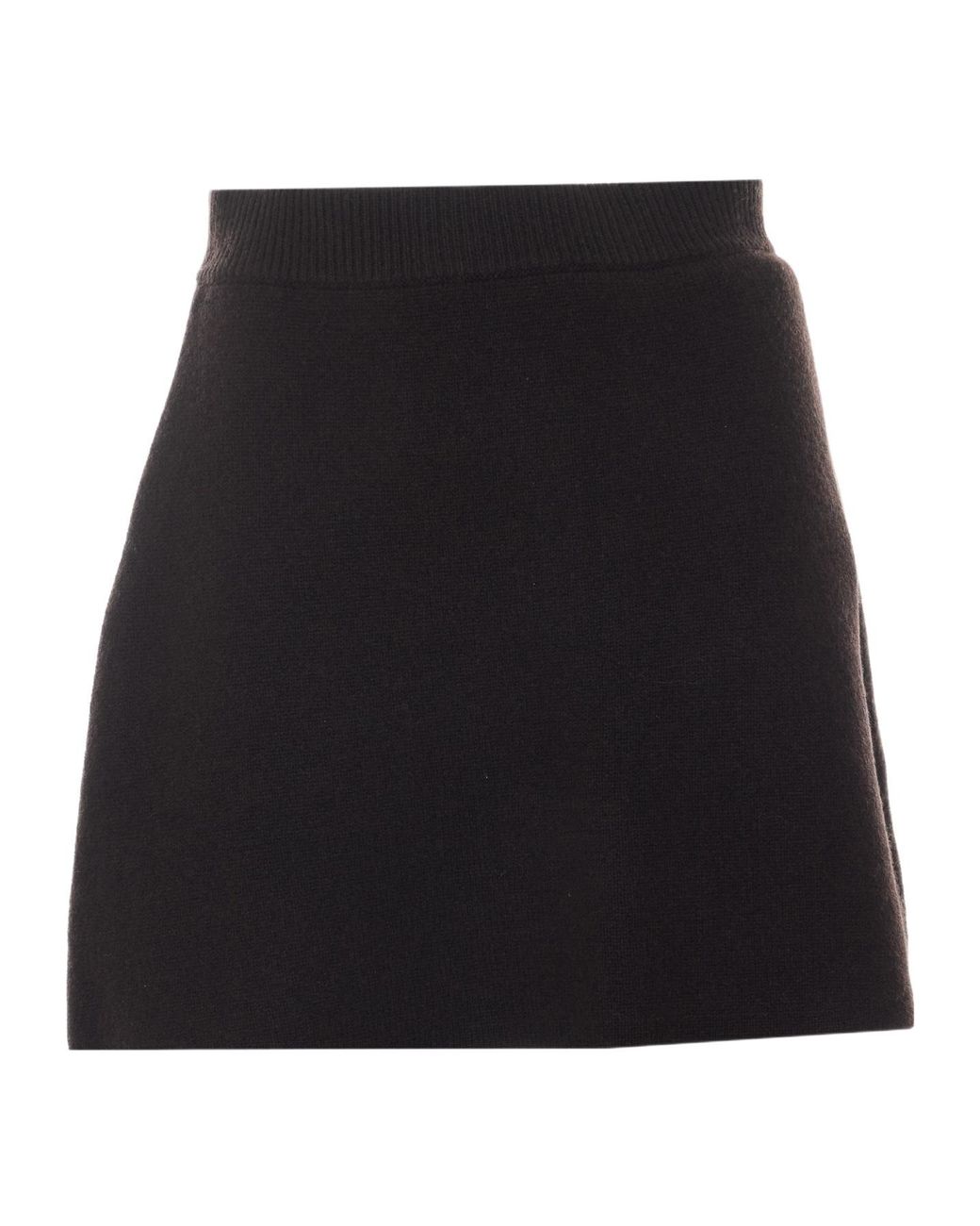 Lisa Yang Black Clare Ribbed-Waist Knitted Skirt