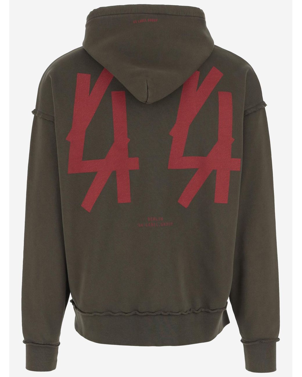 44 Label Group Green Logo Printed Drawstring Hoodie for men