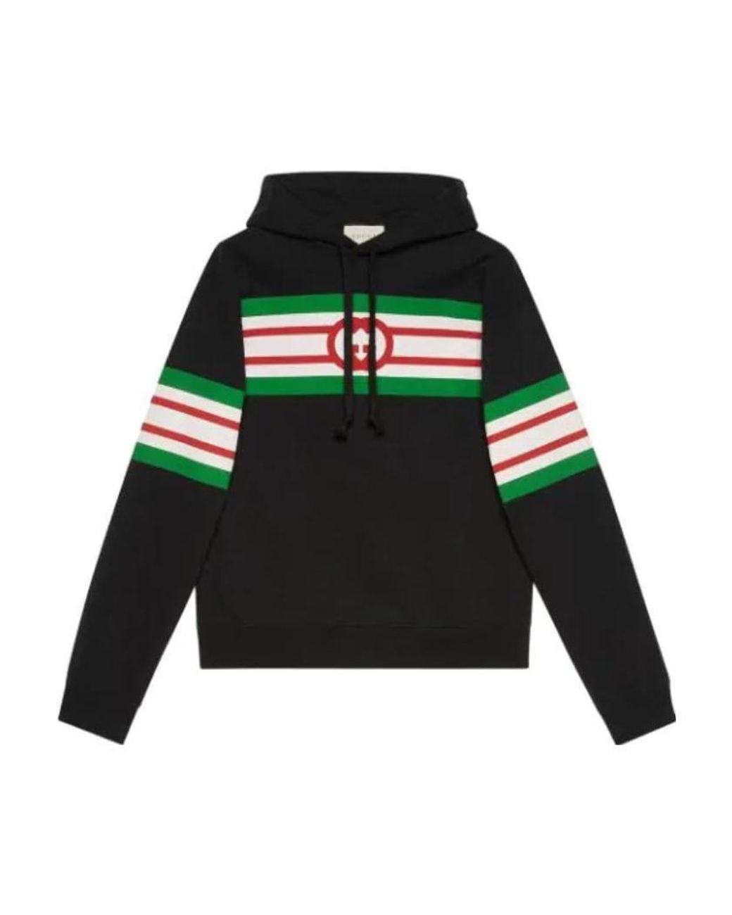 Gucci Green Interlocking G Print Hooded Sweatshirt for men