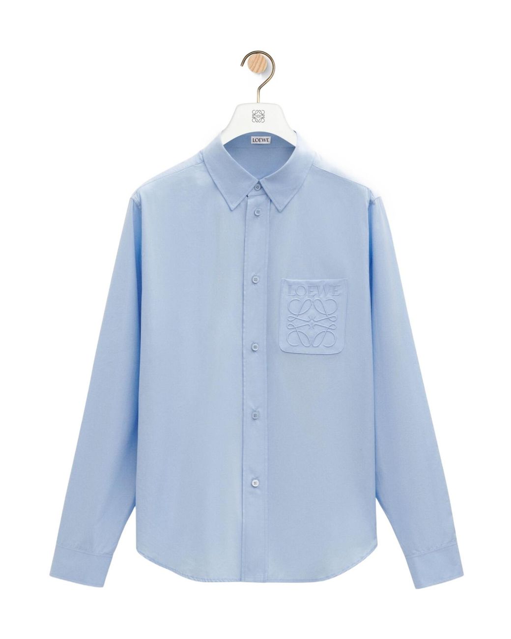 Loewe Blue Cotton-Blend Anagram Shirt for men
