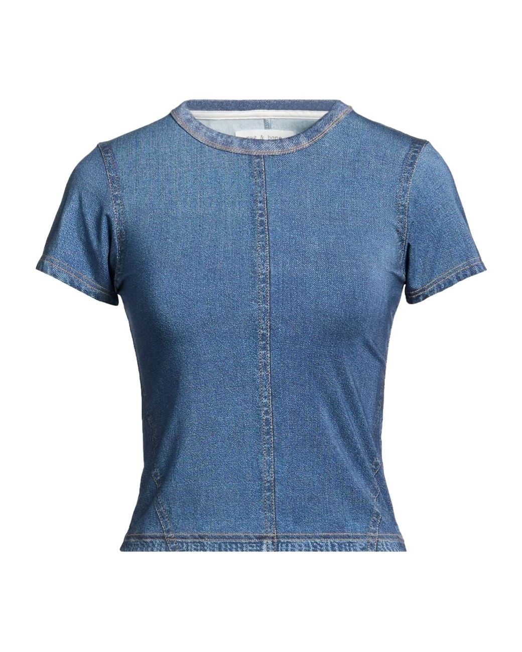 Rag & Bone Blue Plain Colour T-Shirts