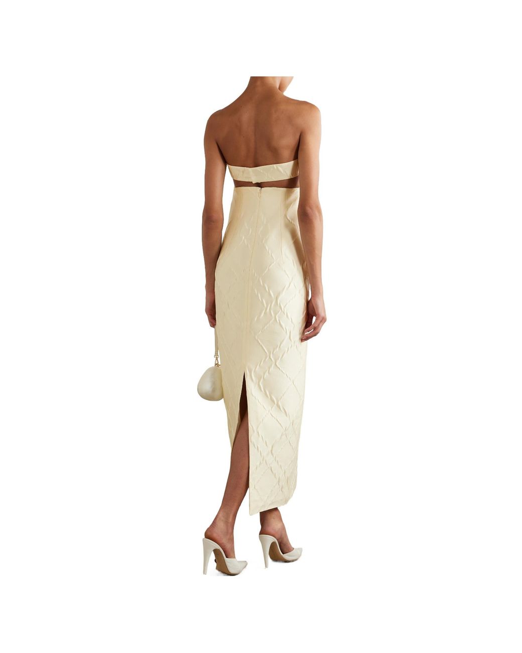Emilia Wickstead White Hattie Strapless Jacquard Gown