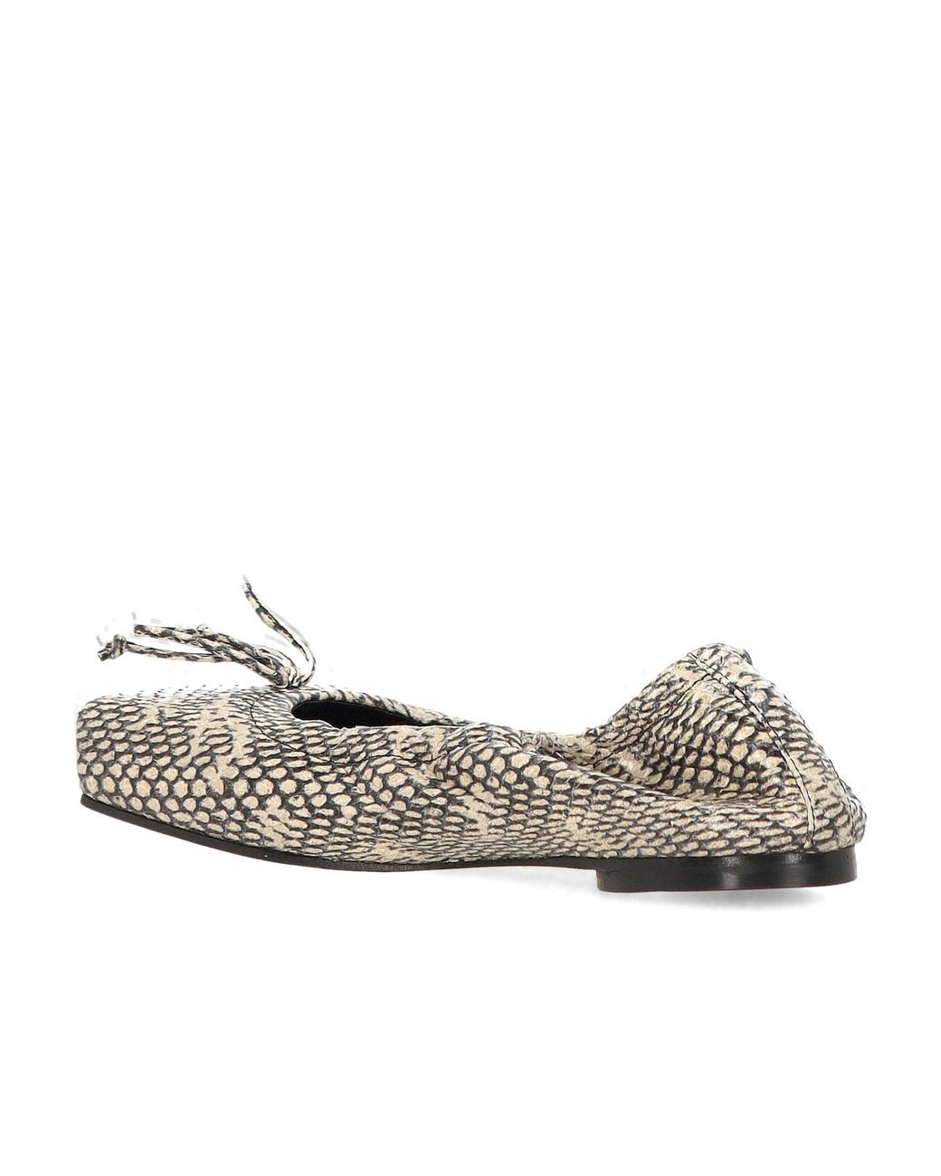 Jacquemus White Printed Square Toe Flats