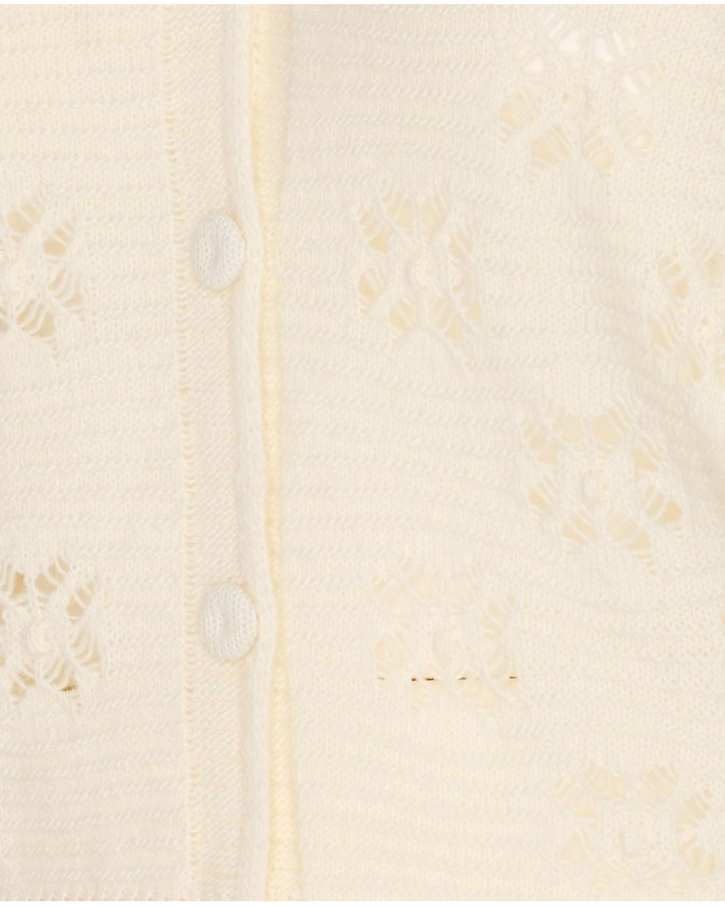 Twinset White Short-Sleeved Open Knitted Jumper