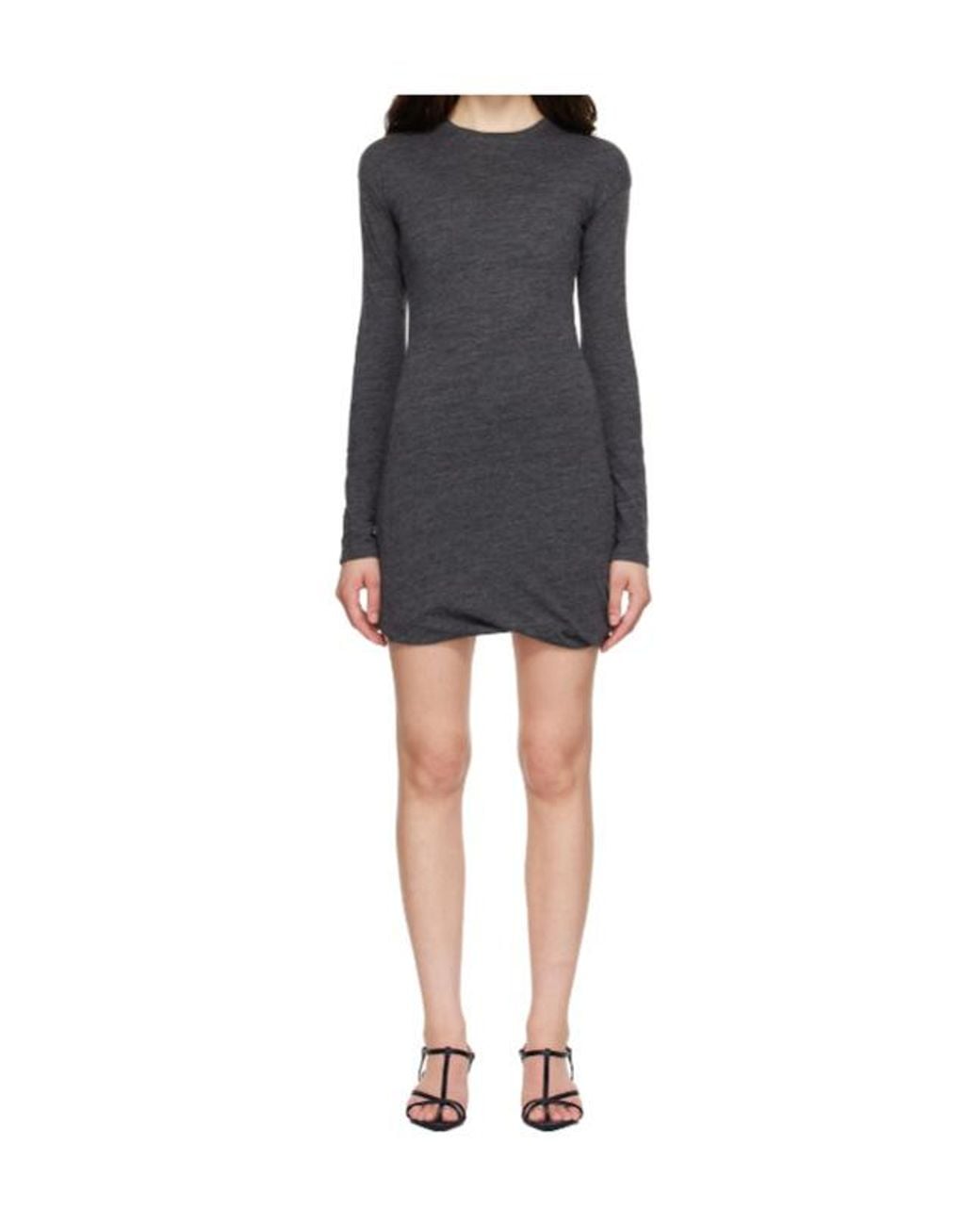 Jil Sander Black Dropped-Shoulder Crewneck Dress