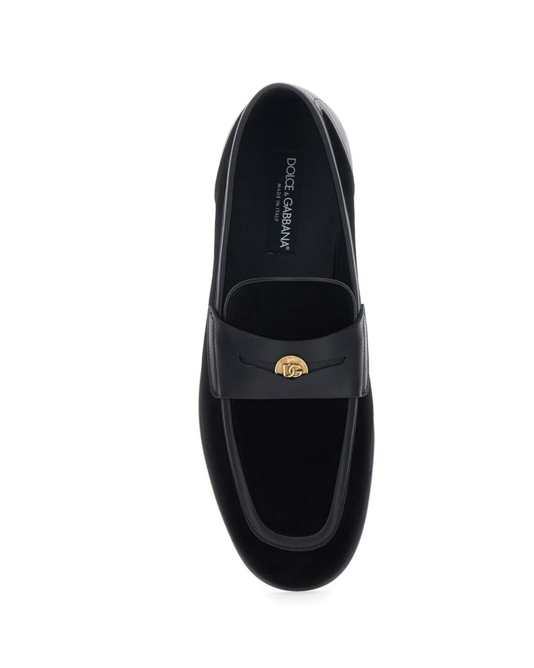Dolce & Gabbana Black Logo Plaque Loafers for men